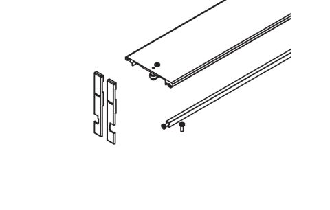 Connector v. CONCEPTA bovenaan 110mm, lengte 500mm voor 2 draai/schuifdeuren