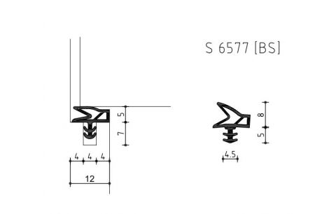 Dichting S6577 BS grijs/zwart 125m