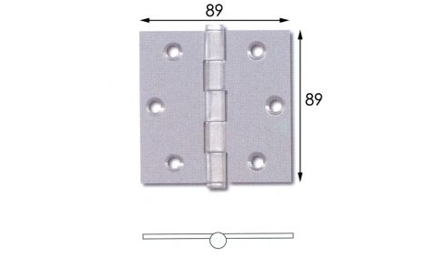 Scharnier 3.5x3.5 inox 89x89 losse stift