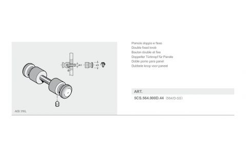 Vaste deurknop inox per paar