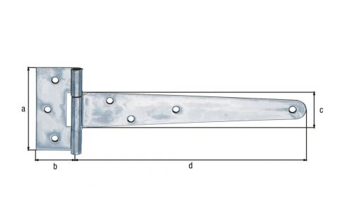 Kruisheng T-model blauw verzinkt 248/40x90mm