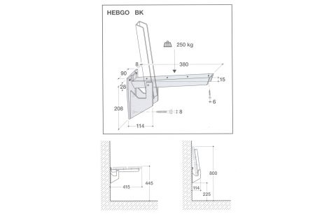 Opklapconsool bk 380  250kg