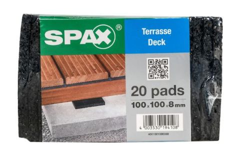 Pads voor terras 100x100x8mm, 20 stuks