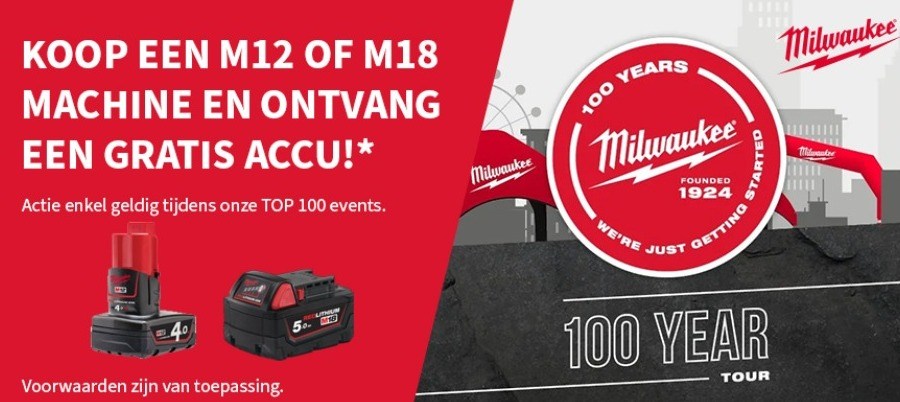 Koop een M12 of M18 machine en ontvang een gratis accu